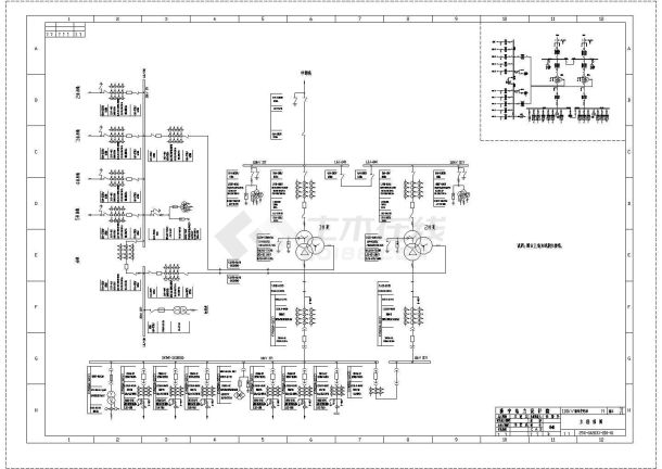 某110kv变电CAD平面施工主接线-图一