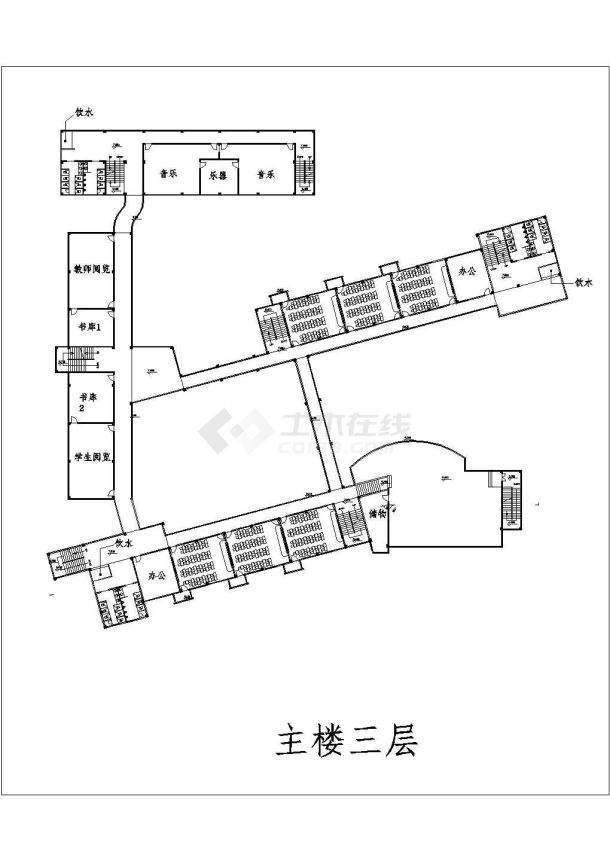 某地小学详细设计cad施工图-图二