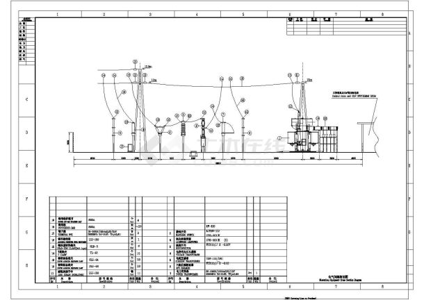 某132kV变电站CAD设计节点主接线图-图二
