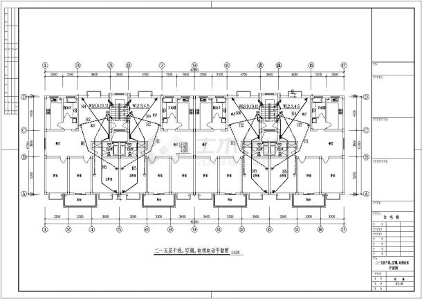 某老校区多层住宅电气CAD完整构造设计-图二