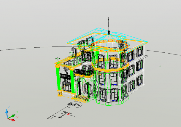某三层砖混结构独栋别墅设计cad全套建筑施工图（含设计说明，含结构设计，含电气设计，含3d模型图，含效果图）-图二