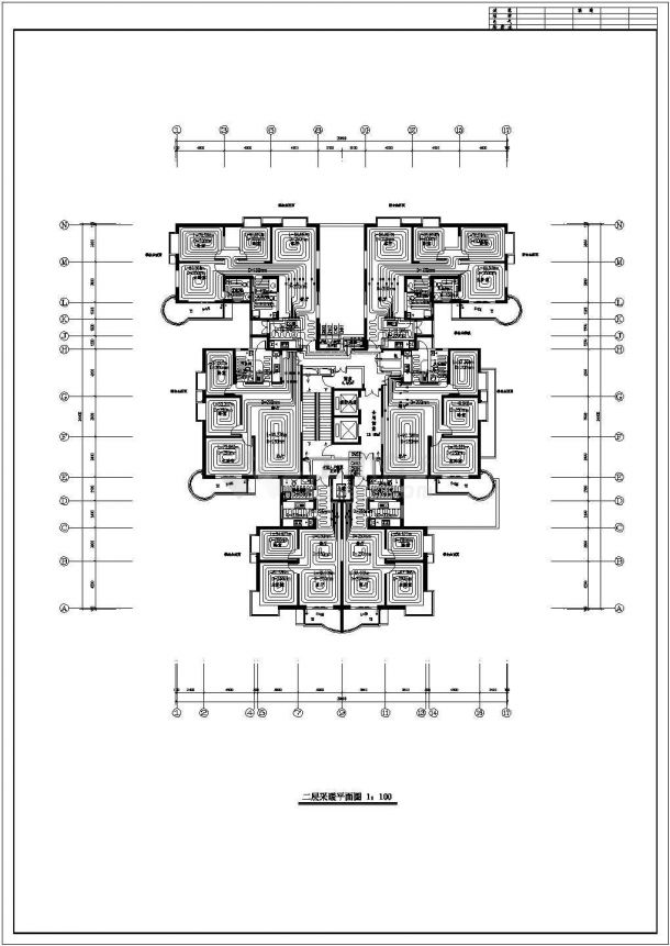 采暖设计_某二十八层住宅楼采暖和防排烟CAD图纸全套-图一