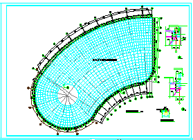 完整的大跨度异形网架施工图纸_图1