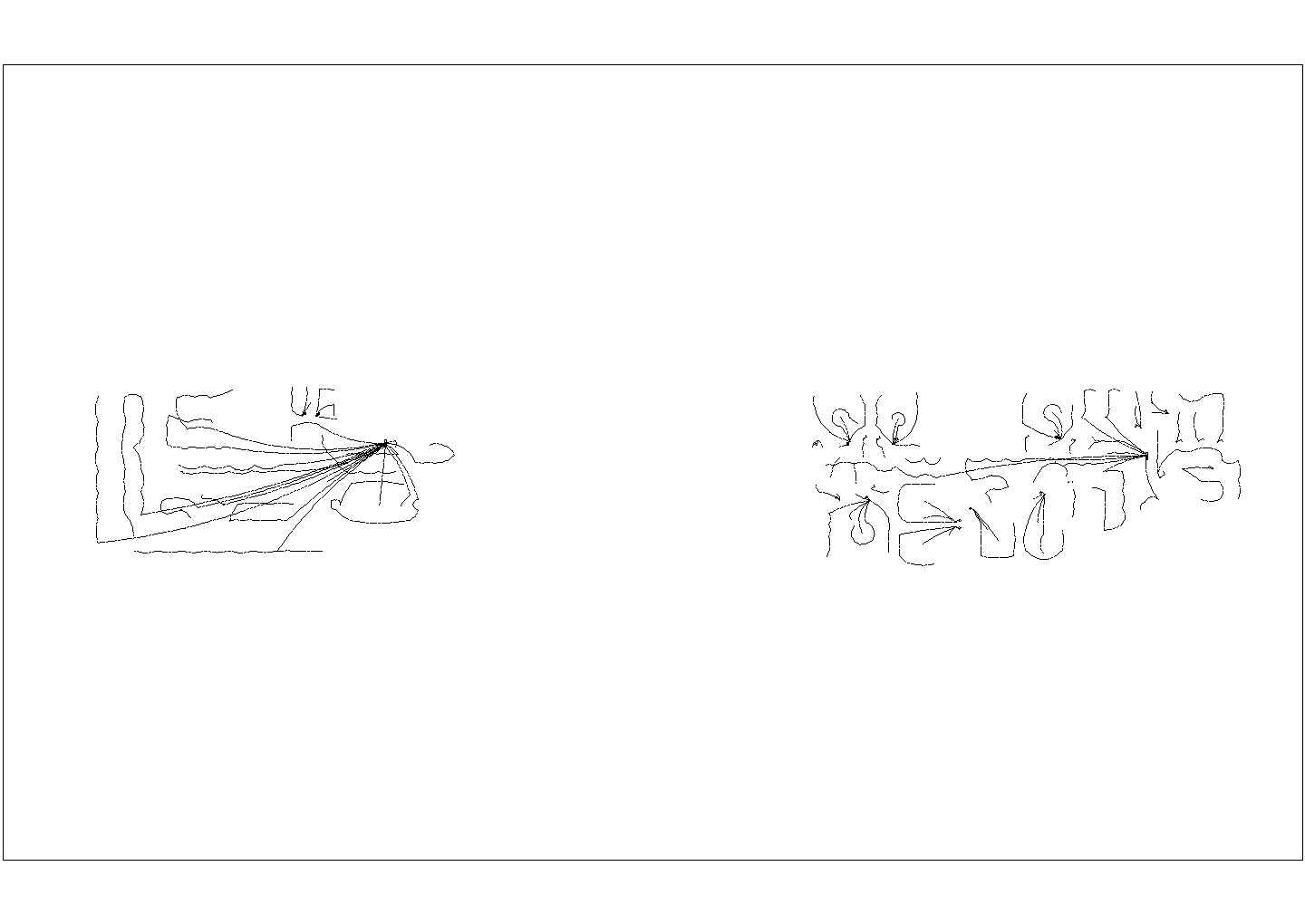 一套2层时尚餐厅施工CAD图加实景图天花线路图