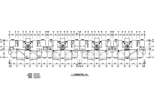 六层带阁楼层住宅电气系统设计施工cad图，共八张-图二