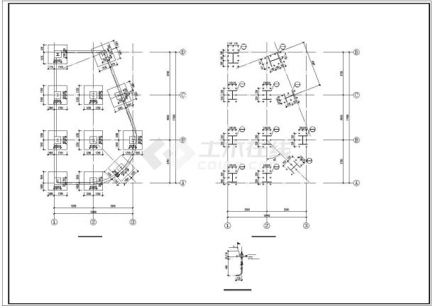 二层钢框架结构CAD施工图-图二