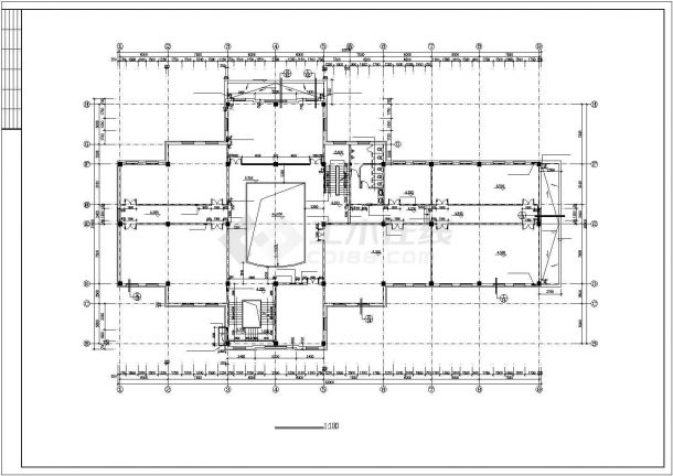 某3层小区会所建筑施工cad图纸（53米乘以30.95米）-图二