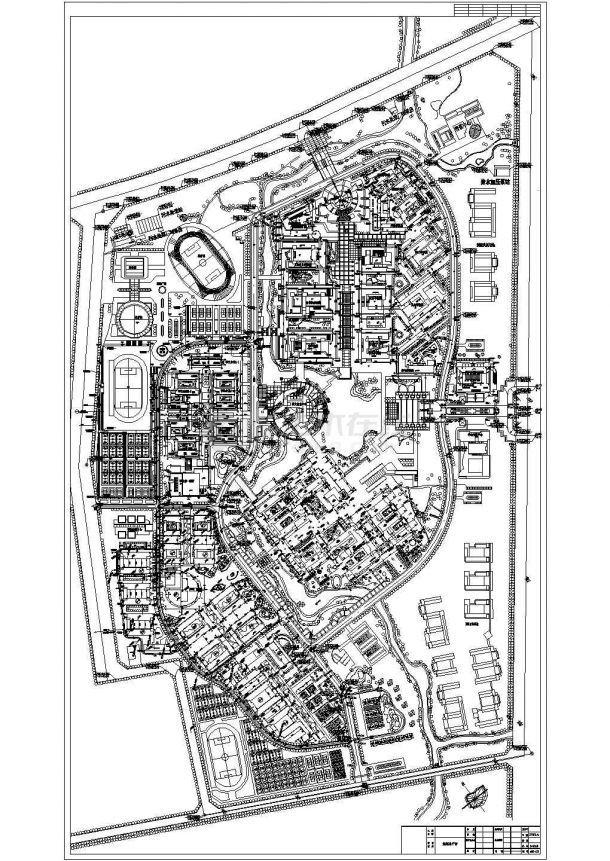 太原市某高校新校区平面规划设计CAD图纸-图一