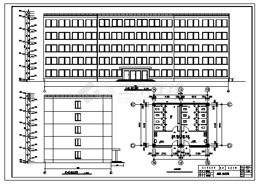 土木工程毕业设计_办公楼设计_5000平米五层框架结构办公楼建施cad图(含计算书，毕业设计)-图一