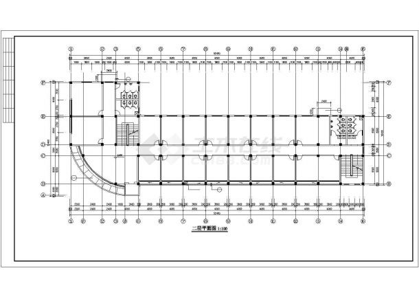 厂区办公楼建筑施工CAD图纸-图二