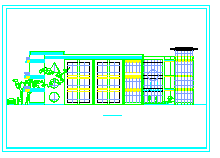 九班幼儿园+社区服务中心建筑设计CAD图纸-图二