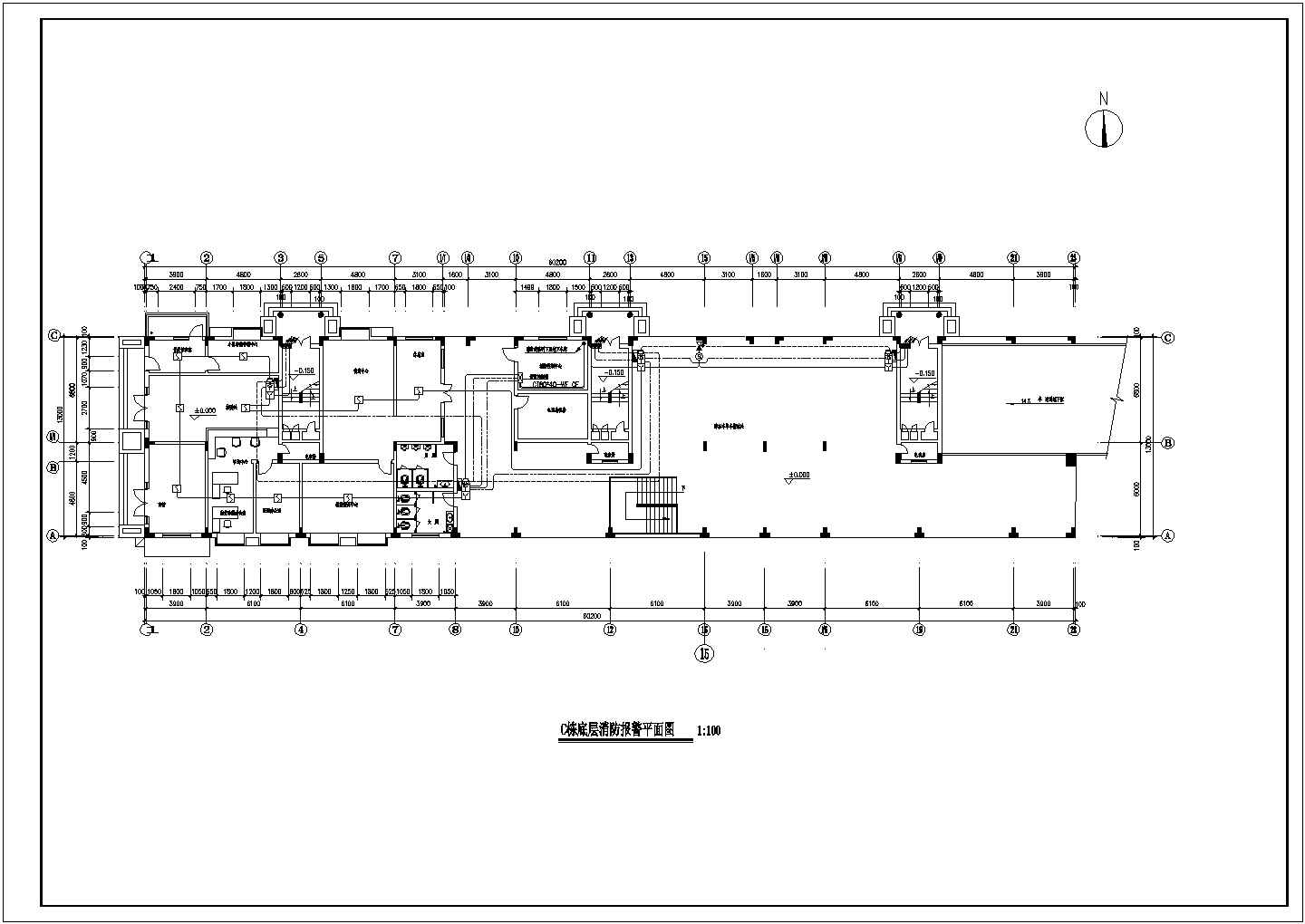 某小区高层住宅消防CAD电气完整设计平面图