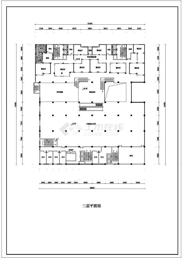商场设计_某四层大型商场方案CAD图-图二