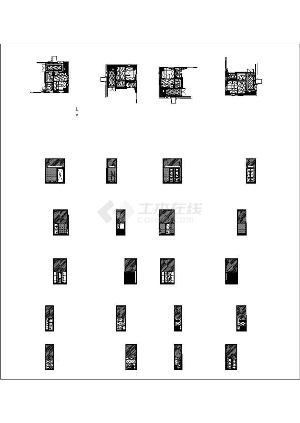 某酒店各个区域卫生间和藏衣间CAD完整设计放大图及详图-图一