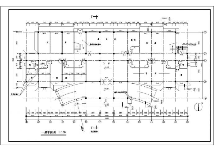 某公司钢铁办公楼建筑设计CAD图_图1