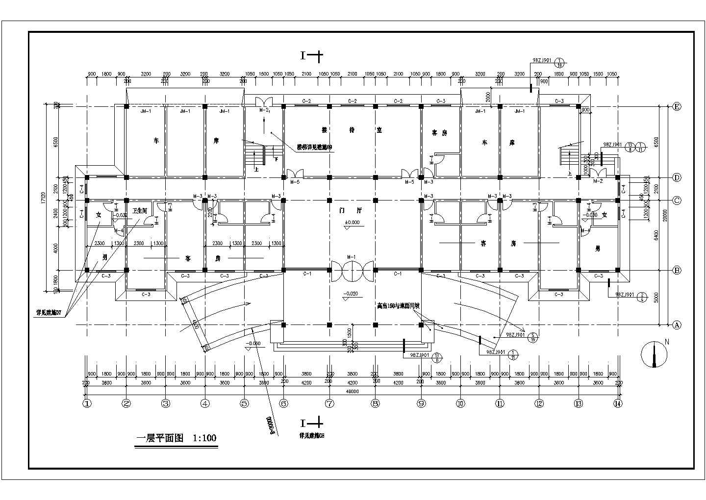 某公司钢铁办公楼建筑设计CAD图