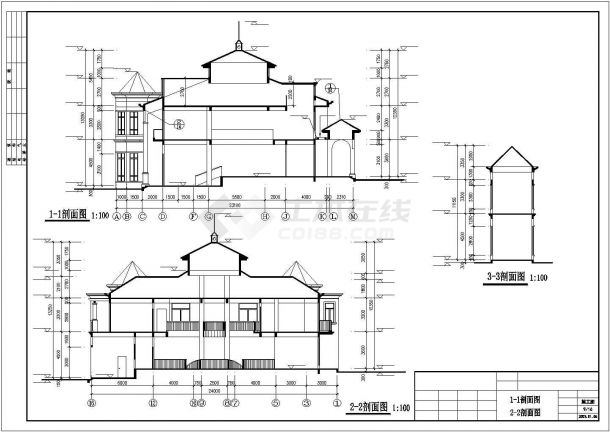某小区欧式风格小型别墅设计施工方案CAD图纸-图一