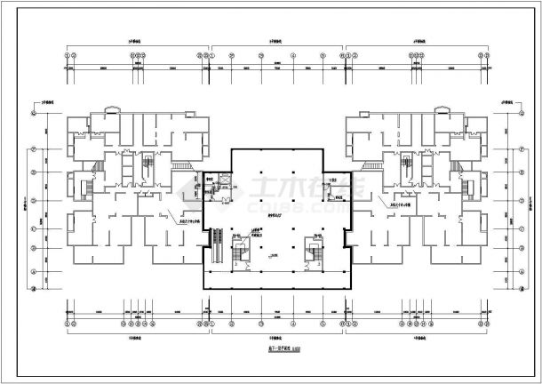 北京某地高层商住楼全套建筑施工设计cad图纸(含各层平面图)-图一