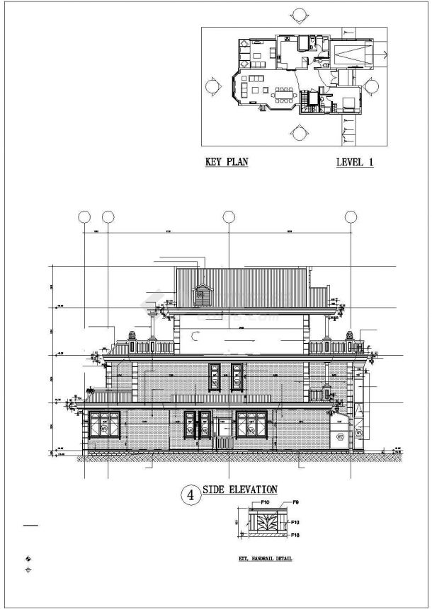 某小区欧式小型别墅设计施工方案CAD图纸-图二