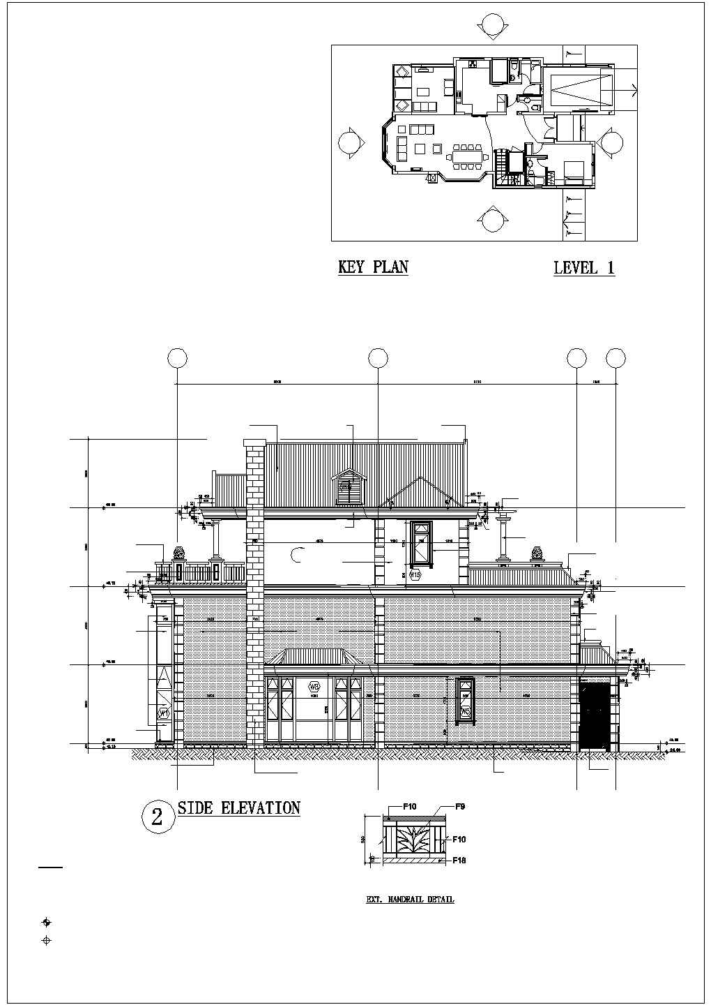 某小区欧式小型别墅设计施工方案CAD图纸