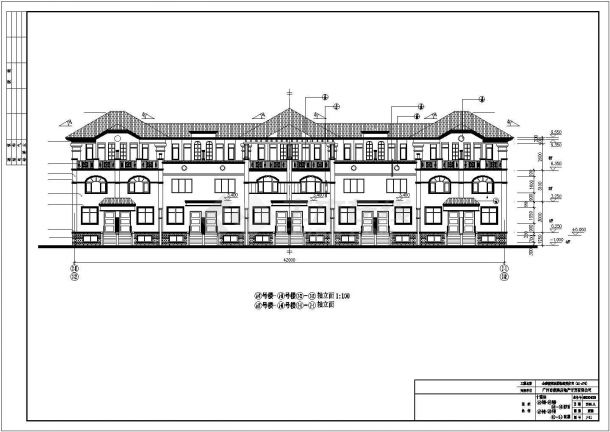 某城市小区欧式豪华紧凑型别墅设计施工方案CAD图纸-图二