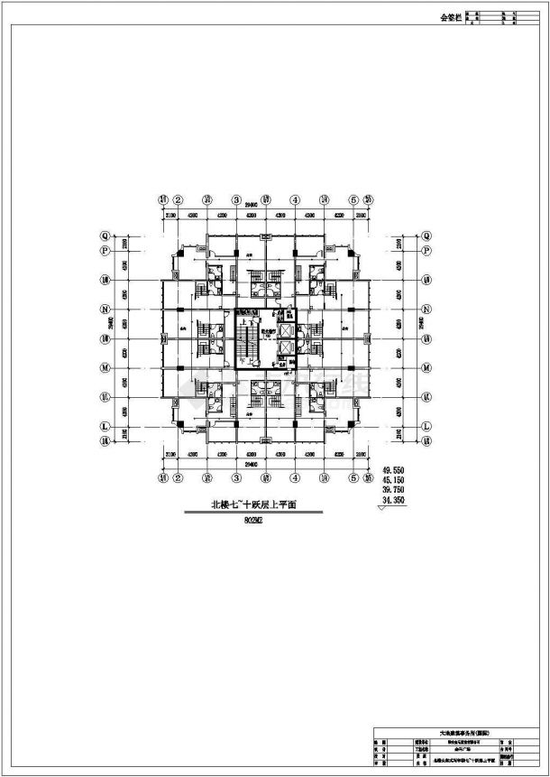 泰州金马大厦建筑方案设计CAD图-图一