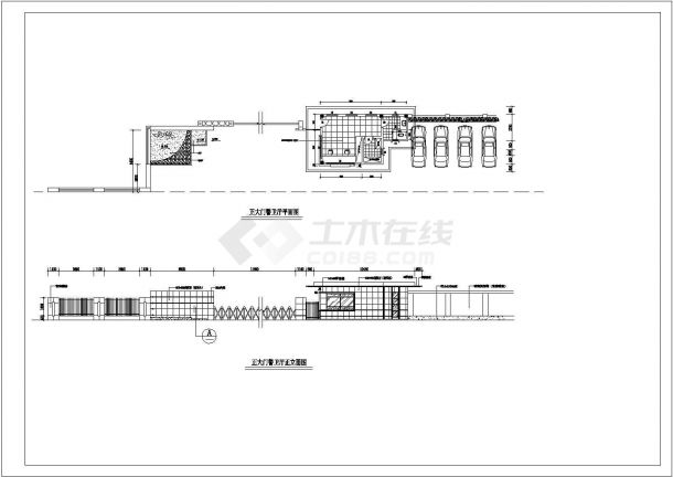 某工厂警卫室施工设计CAD图-图二