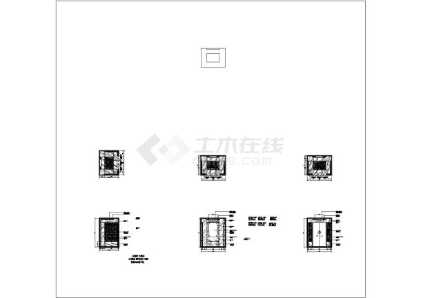 某大酒店施工图标准层电梯间CAD设计立面图-图二