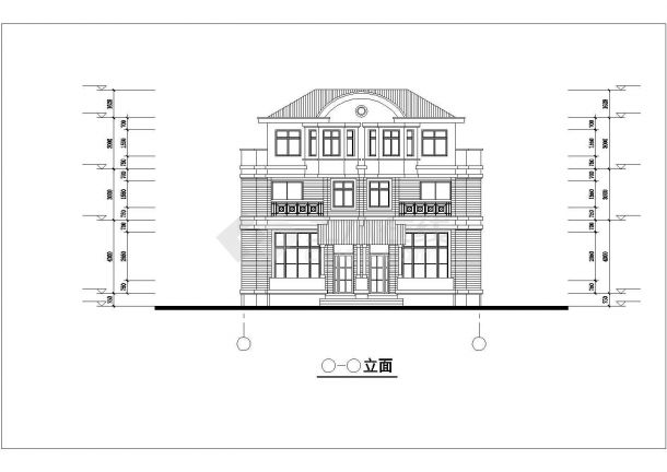 某城市小区多层欧式别墅设计施工方案CAD图纸-图二