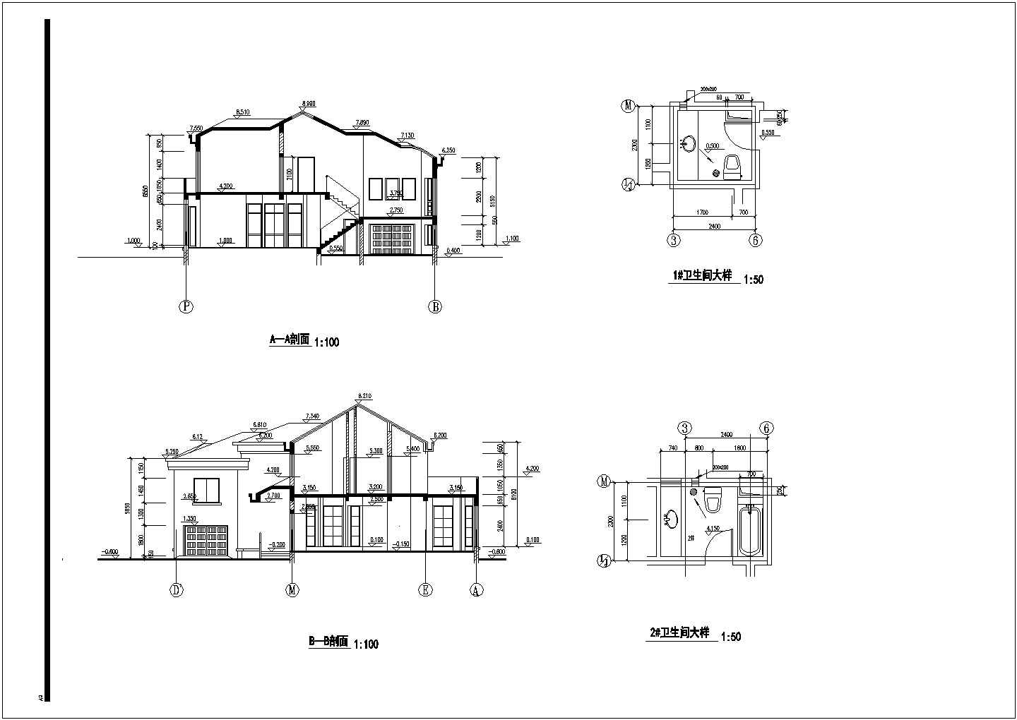 某城市小区欧式私人别墅设计施工方案CAD图纸