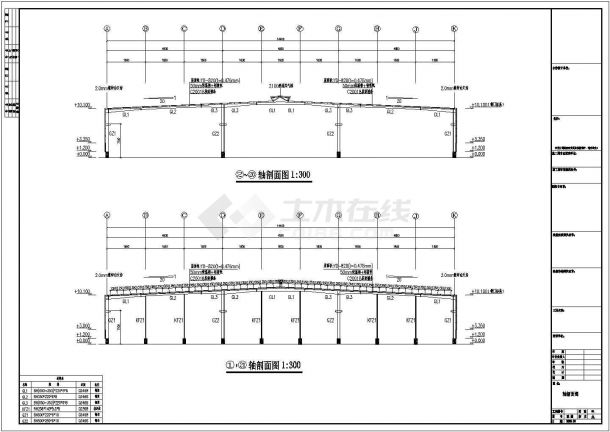 力丰石业某钢结构厂房工程设计CAD图纸-图二