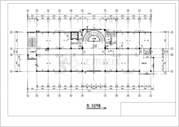 某框架办公楼工程设计CAD图-图二