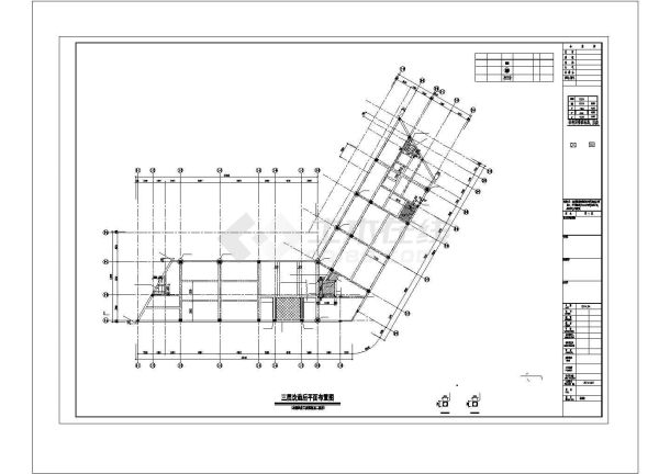 某三层框架结构老年活动中心改造加固结构设计施工方案CAD图纸-图二
