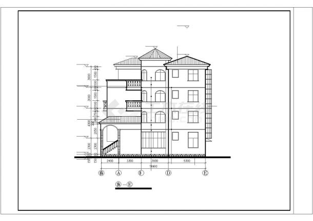 某中世纪欧洲风格建筑设计施工方案CAD图纸-图二