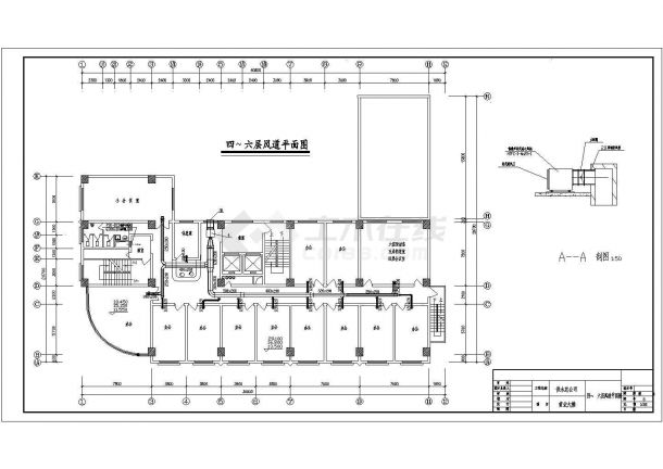[湖北]某高层商业办公楼空调通风系统（风冷热泵式冷水机组）设计cad全套施工图（含设计说明）-图二