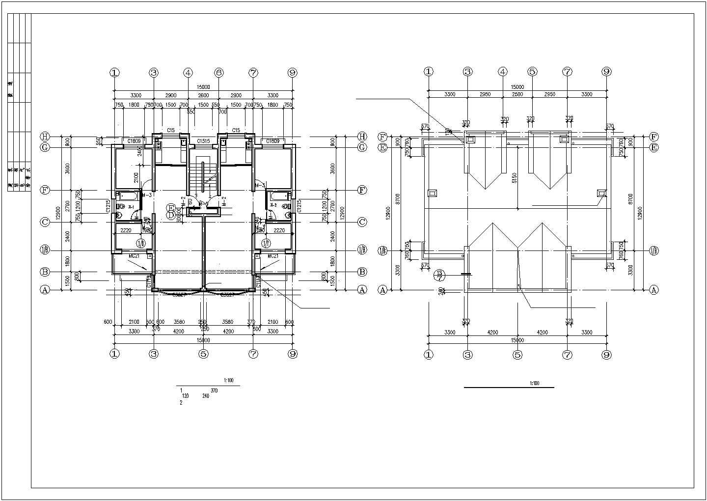 某经典地中海风格多层别墅设计施工方案CAD图纸