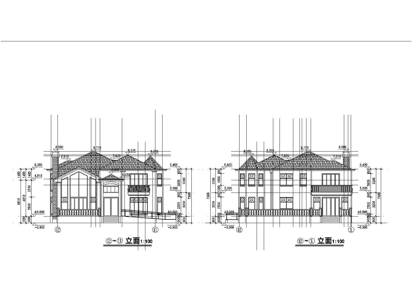 某经典欧洲风格小别墅建筑设计施工方案CAD图纸