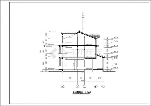 某经典欧洲风格多层别墅建筑设计施工方案CAD图纸-图一