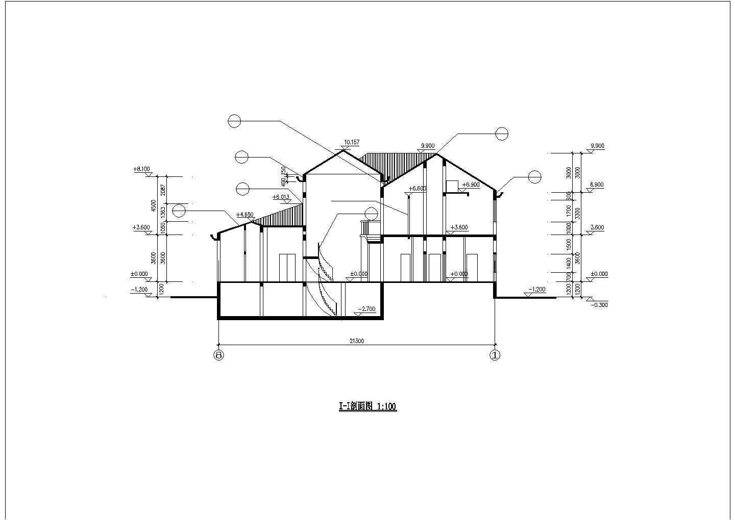 某经典欧式私人多层别墅建筑设计施工方案CAD图纸