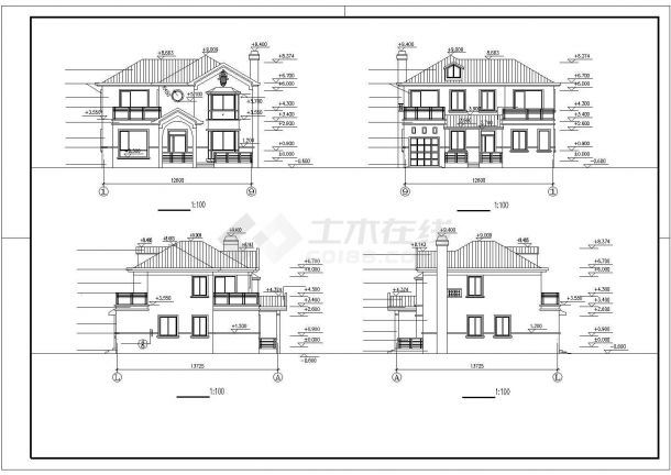 某经典欧式私人多层别墅住宅设计施工方案CAD图纸-图二