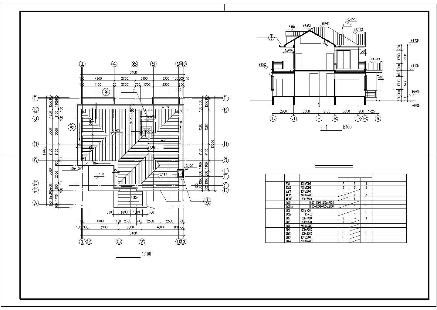某经典欧式私人多层别墅住宅设计施工方案CAD图纸