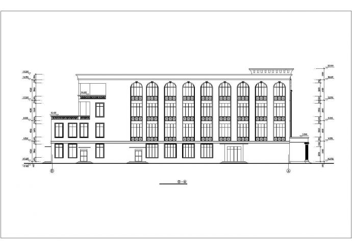 某大学城高校食堂全套建筑设计施工方案CAD图纸_图1