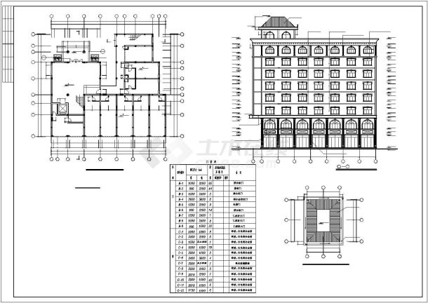 某大学城私人宾馆建筑设计施工方案CAD图纸-图一