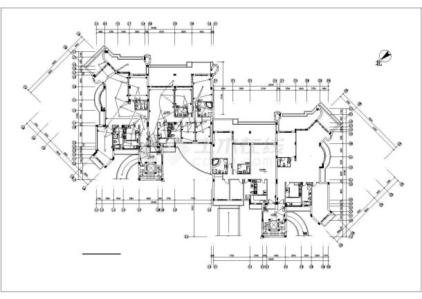 3847平方米四层框架结构住宅电气施工cad图(含平面图，共七张)-图二