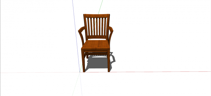 中式榆木单人椅家具su模型_图1