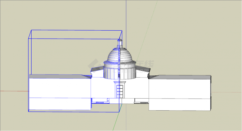 美式古典教堂建筑su模型-图二