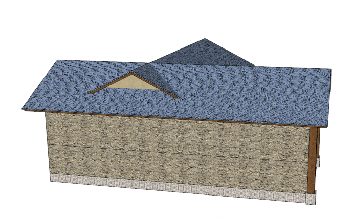 现代中式砖木混合结构的客房建筑su模型_图1