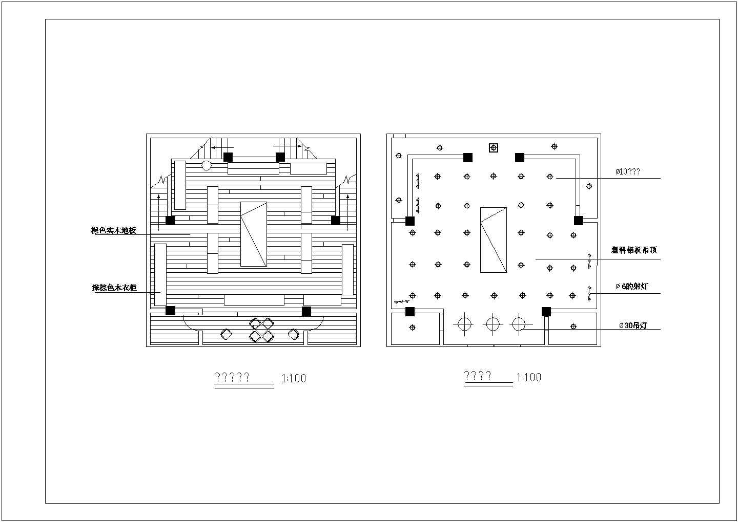 某24平方服装设计专卖店CAD设计构造装修图