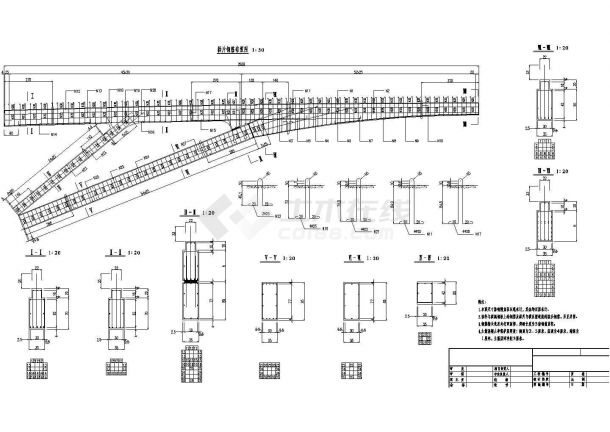 某50米钢架拱桥东潘桥拱片配筋图CAD大样设计图纸-图一