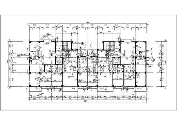 长春市兴兰花园小区住宅楼标准层平面设计CAD图纸（共4张）-图二